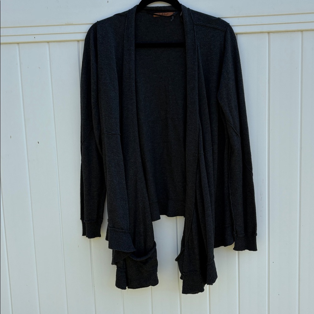 Belldini Charcoal Open Front Cardigan. Cashmere blend 2% cashmere.